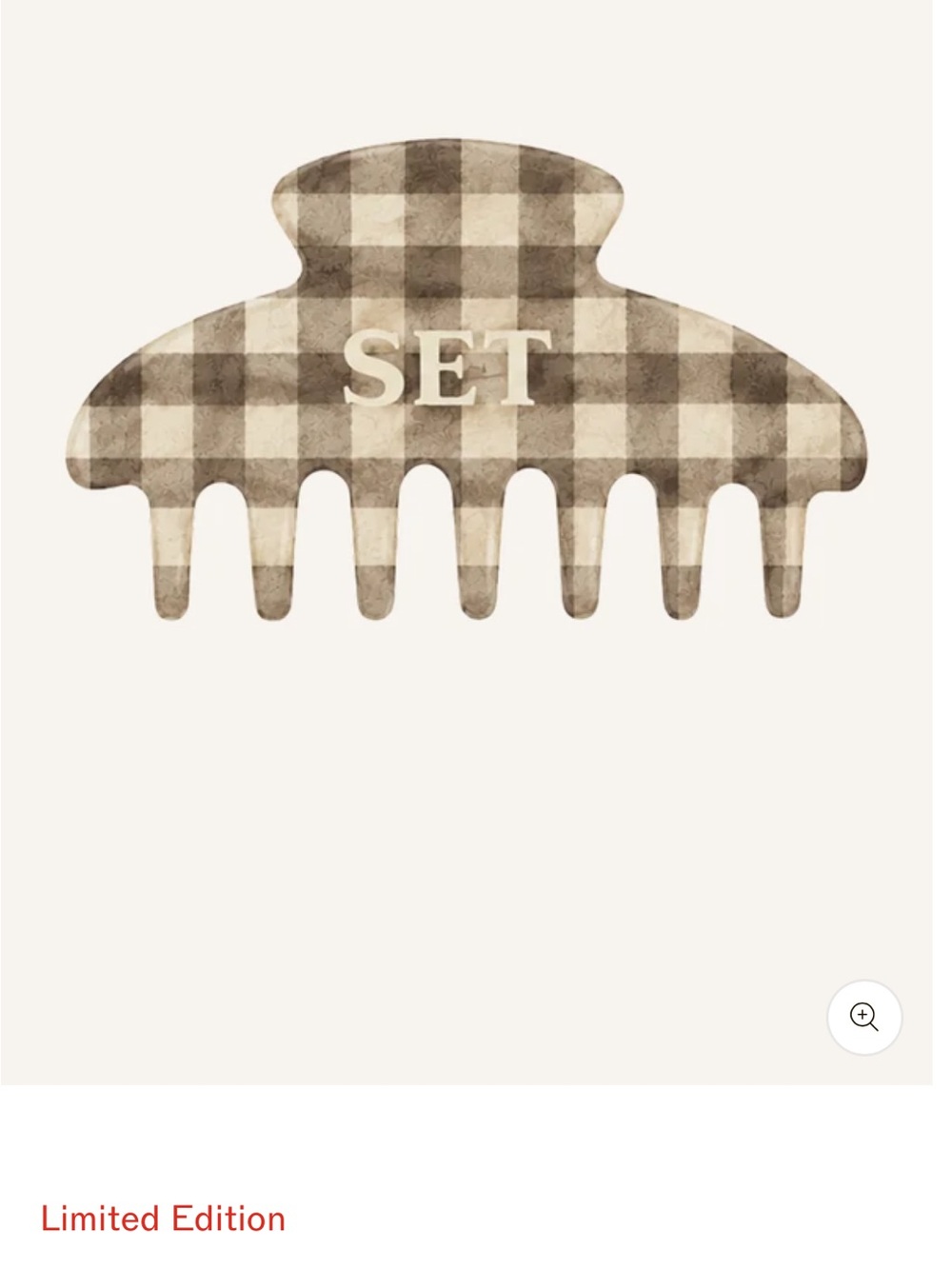SET Active gingham claw clip